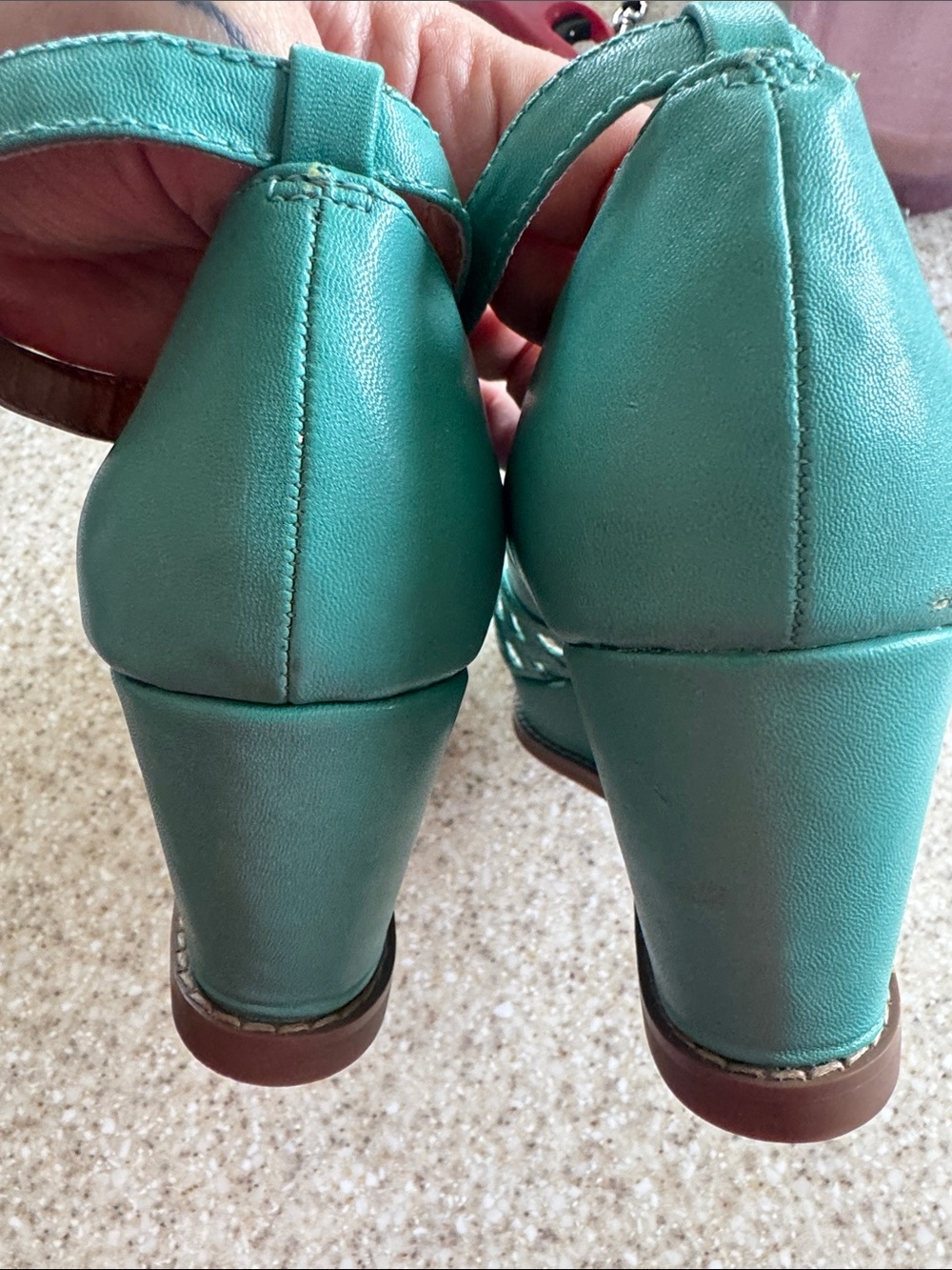 Women’s Miz Mooz size 8 Teal Wedge Sandals - Picture 5 of 10